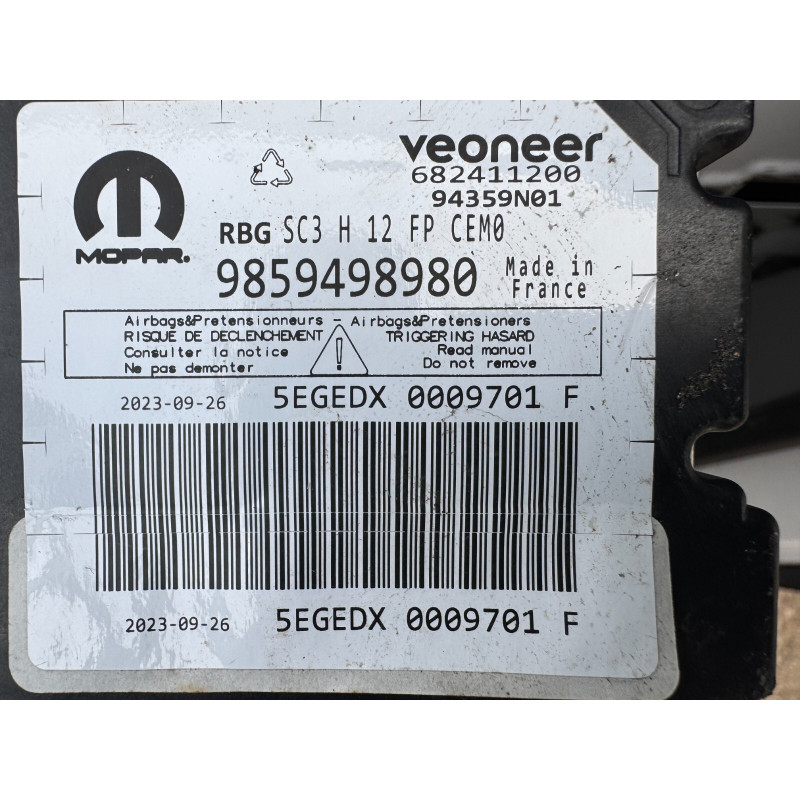 Réinitialisation Calculateur Airbag MOPAR 9859498980 VEONEER 692411200 Peugeot Citroën Opel Réinitialisation Calculateur Airbag MOPAR 9859498980 VEONEER 692411200 Peugeot Citroën Opel
