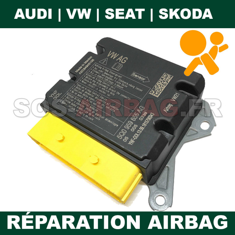 Réparation calculateur airbag Audi VW 5Q0959655AG 5Q0 959 655 AG VW21 Code erreur B2000 dtc65536