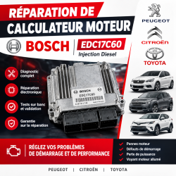 Réparation défaut interne P1631 / P0003 / P2635 / P0245 – Bosch EDC17C60 BlueHDI avec système AdBlue